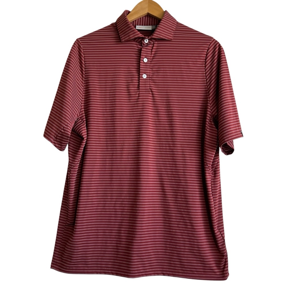KJUS Men's Medium Striped Polo Shirt with Red Stripes